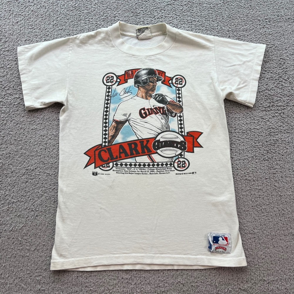 Vintage 1989 Will Clark San Francisco Giants Nutmeg T-Shirt Large Single Stitch